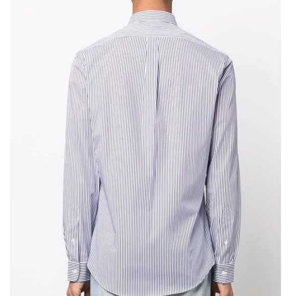 Ralph Lauren Blue Label Button down shirt Stripe Blue/White/Navy Size 16 34/35 - Picture 3 of 14